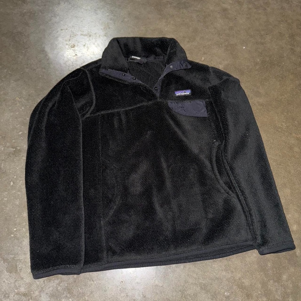 Patagonia 1/4 Snap-T Women's Black Fleece Pullover Size Small